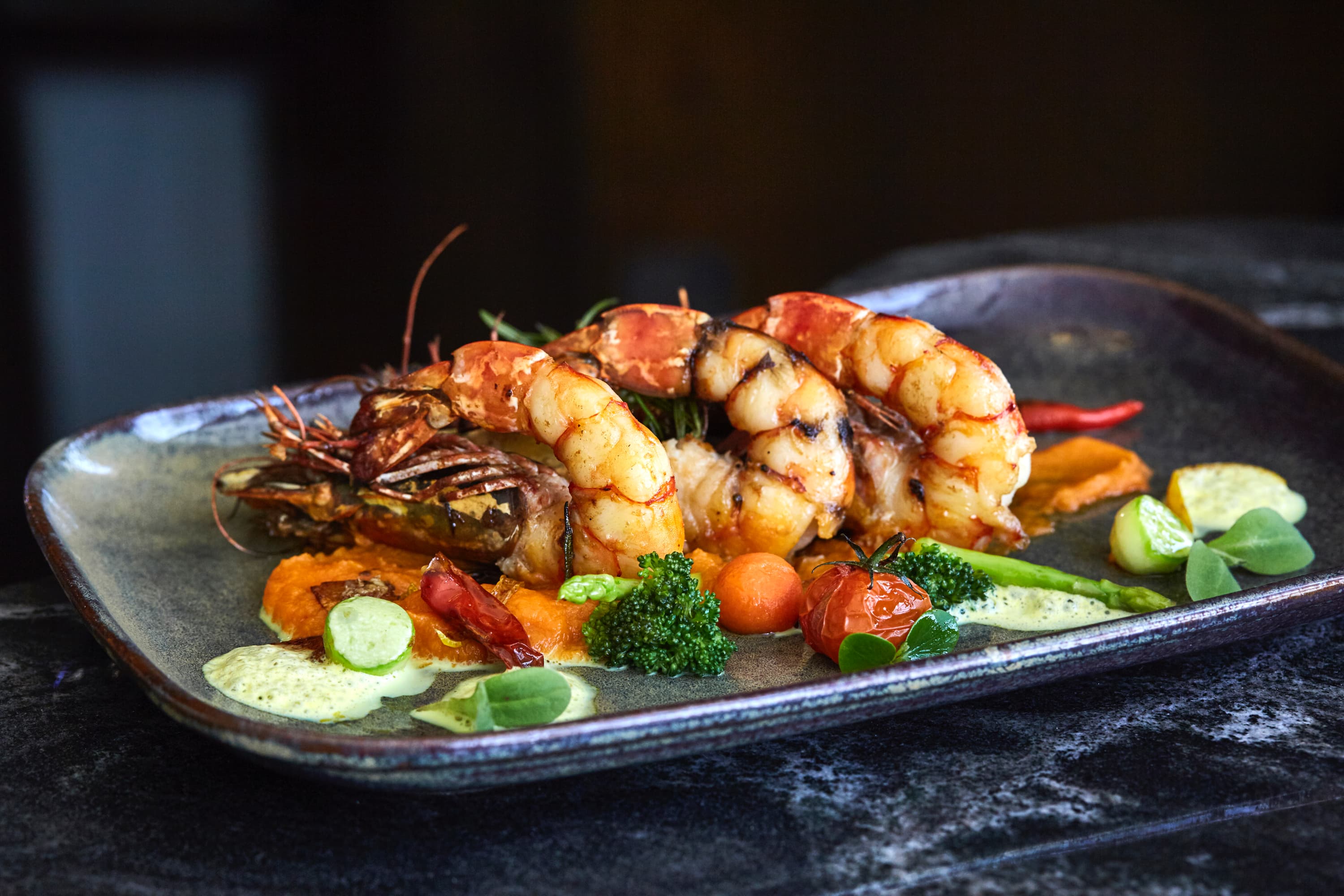 Meze Prawns Food